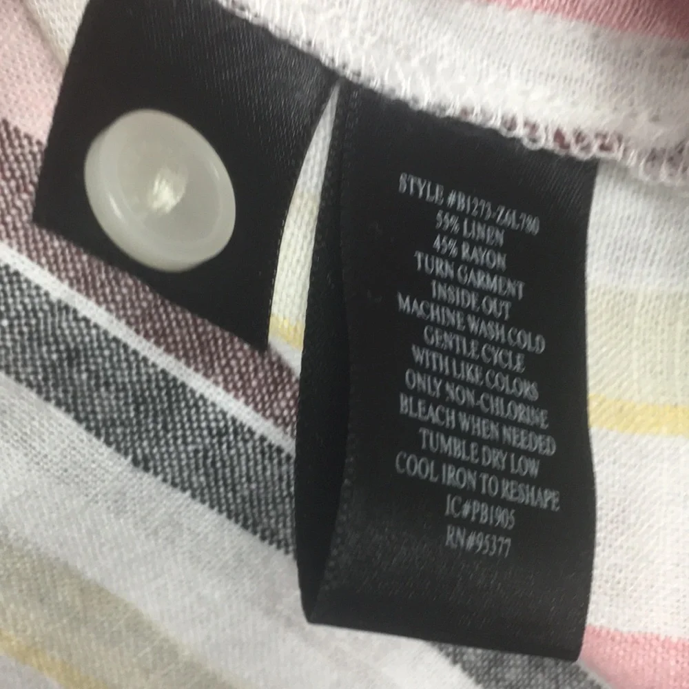 Sanctuary Striped Pastel Short Sleeve Tie Shirt